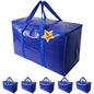 Moving Bags Heavy Duty Extra Large Storage Tote for Space Saving, Traveling Organizer, with Zippers & Strong Carrying Handles Alternative to Moving Boxes, Packing Supplies (Set of 6) - color: 6-package-Blue