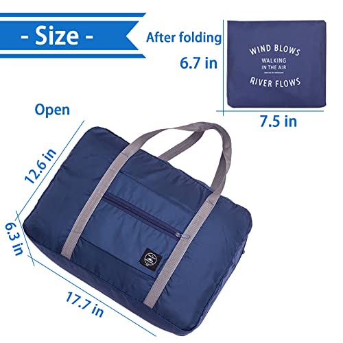 Travel Bag 24 Packes Carry on Luggage Foldable Duffel Bag Sports Gym Bag Weekender Overnight Bag Water Resistant Nylon Travel Duffel for Men Women (Blue 24PCS) - color: Blue 24