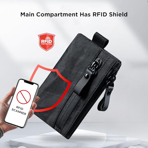 ALPAKA Zip Pouch Black X-Pac- RFID-Blocking Small Cash and Card Zip Wallet with Carbon Neutral, Weatherproof Fabrics, YKK Zipper, EDC Pouch for Men Travel - color: Black