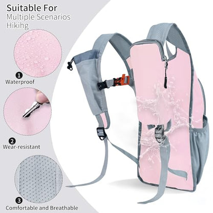 Hiking Backpack 10L/15L Small Daypack Lightweight Packable Travel Foldable Water Resistan for Women Men (Pink, 10L) - color: Pink, size: 10L