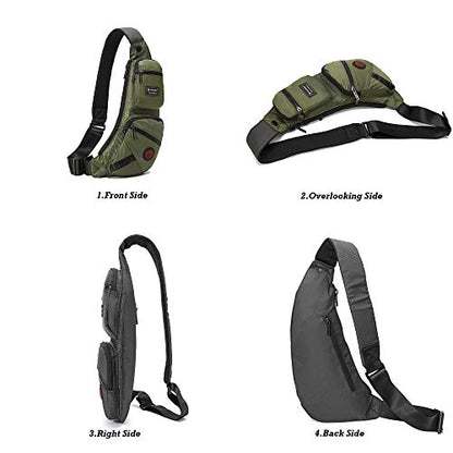 NICGID Sling Bag Chest Shoulder Backpack Crossbody Bags Casual Daypack for Men Women - color: Army Green-1