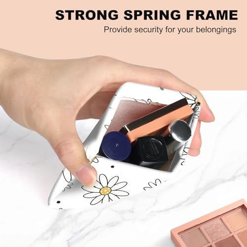2Pcs PU Leather Small Squeeze Coin Purse Pouch Mini coin Bag Unique And Cute Wallet Cosmetic Bags Change Bag For Women Girls Men （Black Flower - color: Black Flower