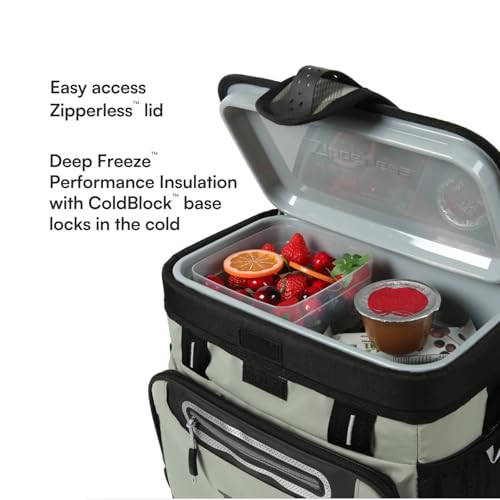 Titan by Arctic Zone Deep Freeze Cooler - Zipperless Hardbody Cooler - Deep Freeze Insulation, HardBody Liner, and SmartShelf - color: Seagrass, size: 16 Can