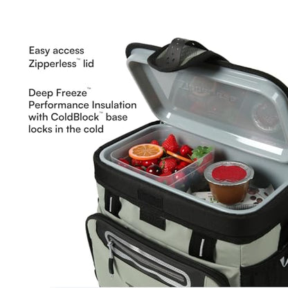 Titan by Arctic Zone Deep Freeze Cooler - Zipperless Hardbody Cooler - Deep Freeze Insulation, HardBody Liner, and SmartShelf - color: Seagrass, size: 16 Can