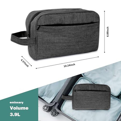 Travel Toiletry Bag - Durable Waterproof Material with Multi-Compartment Organization, Compact Size, Lightweight Portable Hanging Dopp Kit for Toiletries & Travel Accessories (black)