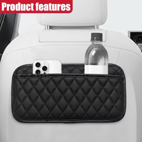 2PCS Car Side Pocket Organizer, Universal Waterproof PU Leather Auto Seat Gap Filler Storage Bag, Self-Adhesive Multifunctional Car Door Sunglasses Holder Pouch for Phone, Card (L) - size: L