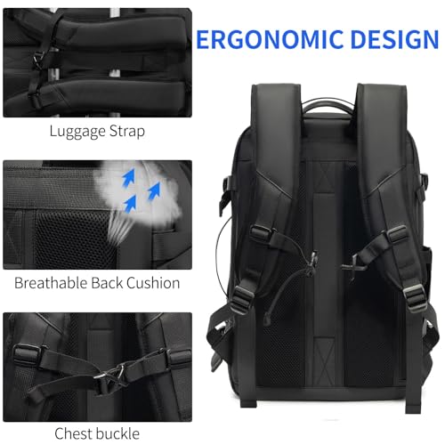 Vacuum laptop bag Compression Backpack Expandable, TSA-Approved Carry-On Water-Resistant Design for Travel with air pump (Built in pump, Large) - color: Built in Pump