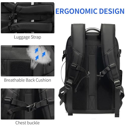 Vacuum laptop bag Compression Backpack Expandable, TSA-Approved Carry-On Water-Resistant Design for Travel with air pump (Built in pump, Large) - color: Built in Pump