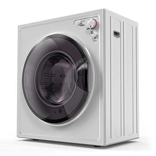 ROVSUN 2.6 Cu.Ft. Portable Dryers for Laundry, Compact Portable Clothes Dryer with Stainless Steel Tub, Dryer Machine, 110V Electric Dryer with Control Knob for Apartment, Dorm, RV, White, 1400W - style: 2.6 CU. FT.