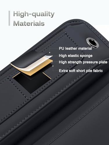 Universal Fit Premium Leather Car Seat Gap Filler Organizer, Center Console Organizer with Card Slots, Clever Gifts for Car SUV Truck Owners (Black, 2 Pack) - color: 02 Black, 2 Pack