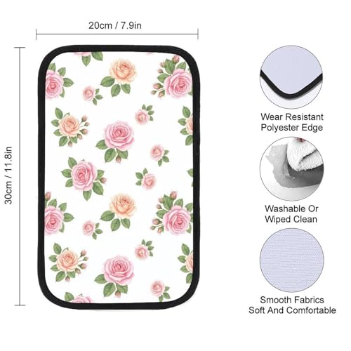 Anti-Scratch Waterproof Car Armrest Seat Pad Floral Rose Flower, Protector for Car, SUVs, Trucks, Universal Fit - color: Picture (78)