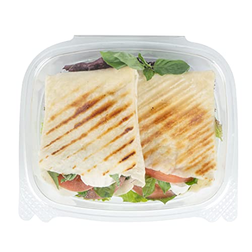Restaurantware Thermo Tek 24 Ounce Deli Food Containers 100 Anti-Fog Hinged Lid Containers - Freezable Rectangle Clear Plastic To Go Food Containers Disposable - size: 24 oz