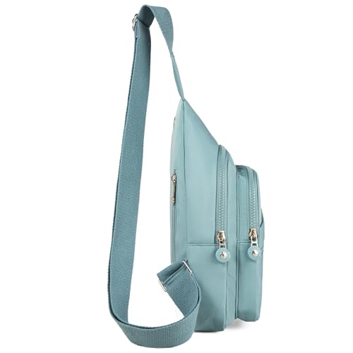 Banelu Small Sling Backpack Crossbody Bags for Women Men, Small Sling Bag Cross Body Bag Fanny Packs Crossbody Purses - Lights Blue - color: D Light Blue