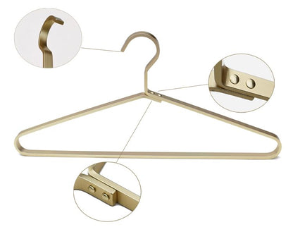 Premium Matte Gold Aluminum Coat Hangers 90 Piece Set, 16.5” Extra Smooth & Durable Metal Shirt Dress Hanger,Aluminum Alloy Hanger,Clothing Support,Clothing Hang - style: Golden Thick Hanger（90）