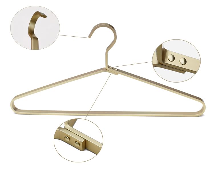 Premium Matte Gold Aluminum Coat Hangers 90 Piece Set, 16.5” Extra Smooth & Durable Metal Shirt Dress Hanger,Aluminum Alloy Hanger,Clothing Support,Clothing Hang - style: Golden Thick Hanger（90）
