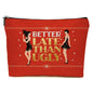JIUWEIHU Funny Women Makeup Bag, Better Late Than Ugly Cosmetic Bags Travel Organizer Bag Zipper Pouch, Christmas Birthday Gifts for Women Friend Colleague Sister - color: Multicolor 0060
