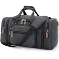 Gonex Canvas Duffle Bag for Travel 50L Expandable Duffel Weekend Overnight Bag men (Dark Gray) - color: Dark Grey, size: Large-50L (Without Shoe Compartment)