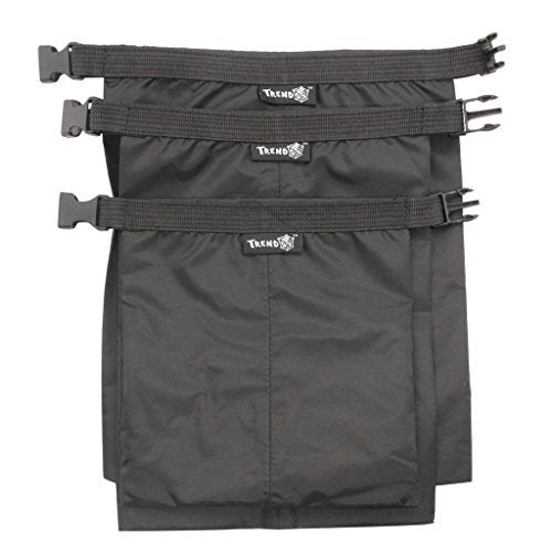 TRENDBOX Roll Top Waterproof Dry bag Kit Storage Compression Bag Sack Poch Packing Organizers Water Resistant Camping Travel - color: Black