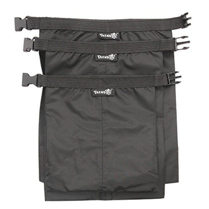TRENDBOX Roll Top Waterproof Dry bag Kit Storage Compression Bag Sack Poch Packing Organizers Water Resistant Camping Travel - color: Black