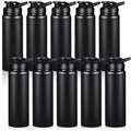 Chengu 10 Pcs 25oz Reusable Aluminum Water Bottle Bulk Lightweight Outdoor Sports Water Bottles Easy Carry Leak Proof for Travel Gym Camping Hiking Fishing, Snap Lid (Black) - style: Black