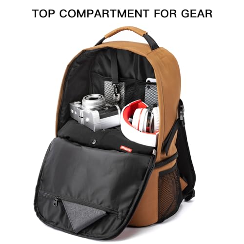 TUGUAN Insulated Cooler Backpack 38 Cans Double Deck Leakproof Lightweight Soft Lunch Backpack Small Cooler Bag Beach Picnic - color: 8901-brown