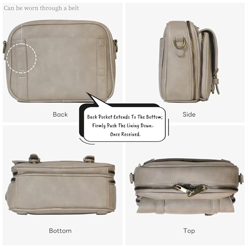Women‘s Anti Theft RFID Blocking Small Vegan Leather Crossbody Bag Travel Purse With Built In Wallet Messenger Bag - color: Gray