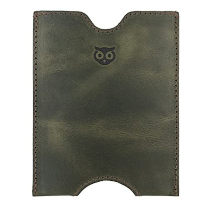 Hide & Drink, Travel Passport Pocket Sleeve Handmade from Full Grain Leather - Dark Jade - color: Dark Jade