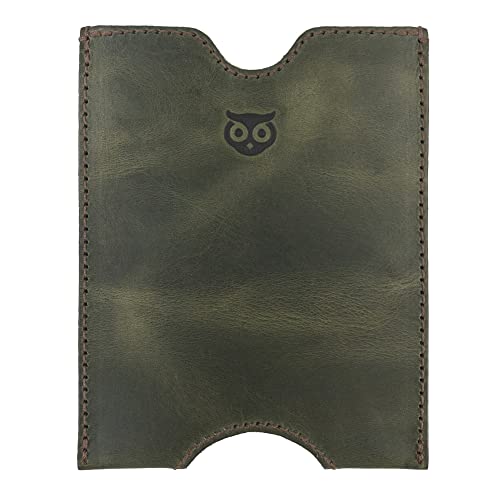 Hide & Drink, Travel Passport Pocket Sleeve Handmade from Full Grain Leather - Dark Jade - color: Dark Jade