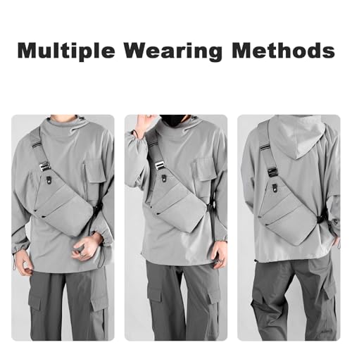 Anti Theft Travel Bag, One Shoulder Large Capacity Cross-body Bag Chest Fashion Lightweight Sling Bags for Travel Sports - color: Grey, style: Right Shoulder