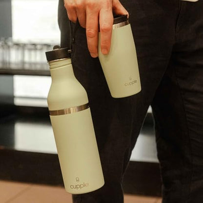 Tumbler, Stainless Steel 2-in-1 Travel Coffee Mug & Water Bottle, Leak Proof Insulated Cup for Hot & Cold Drinks, BPA Free, Fits Most Cup Holders (Sea Green) - color: Sea Green