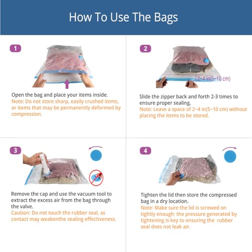 12 Pack Space Saver Vacuum Storage Bags Travel Set | Vacuum Sealed Compression Bags With Wireless Rechargeable Electric Pump, Space Saving For Travel, Clothing, Luggage, Toys - size: 12-Pack-C