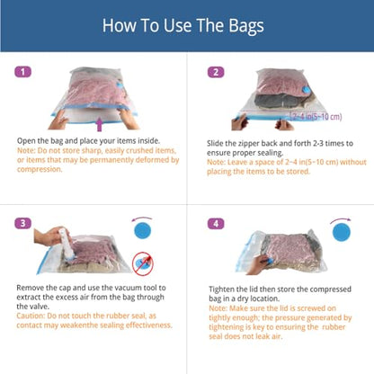 12 Pack Space Saver Vacuum Storage Bags Travel Set | Vacuum Sealed Compression Bags With Wireless Rechargeable Electric Pump, Space Saving For Travel, Clothing, Luggage, Toys - size: 12-Pack-C