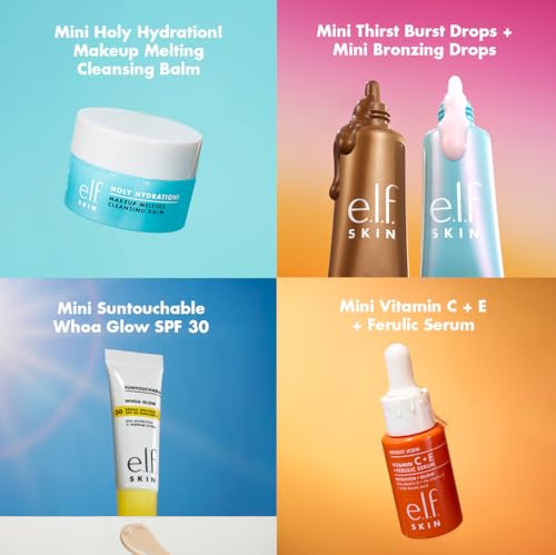 e.l.f. SKIN Best & Obsessed Skincare Kit, Travel-Size Makeup Remover, Sunscreen & Brightening Serums For Glowy Skin, Vegan & Cruelty-Free - style: Best & Obsessed Skincare Kit