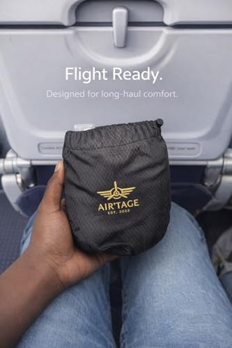 Travel Pillow for Airplane & Long Flights – Memory Foam Neck Support with Chin Support Design, Washable Cover, Eye Mask & Ear Plugs, Compact Carry Bag