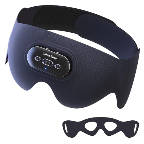 Sleep Headphones for Side Sleepers, Ultra-Thin Adjustable Stereo Speakers, Sleep Mask with Bluetooth 5.4, 64H Playtime, for Sleeping, Travel & Meditation, Unique Gifts for Men Women - color: Midnight Black