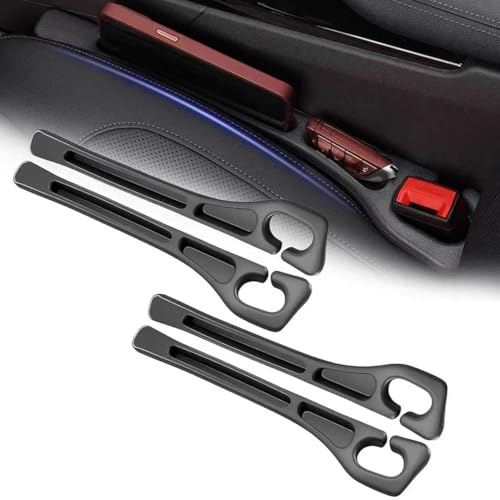 4PCS Car Seat Gap Filler Organizer, Universal Car Seat GapBlocker with Storage Slot, Leak-Proof Seat Gap Plug for Car SUV Truck,Automotive Interior Accessories, Black