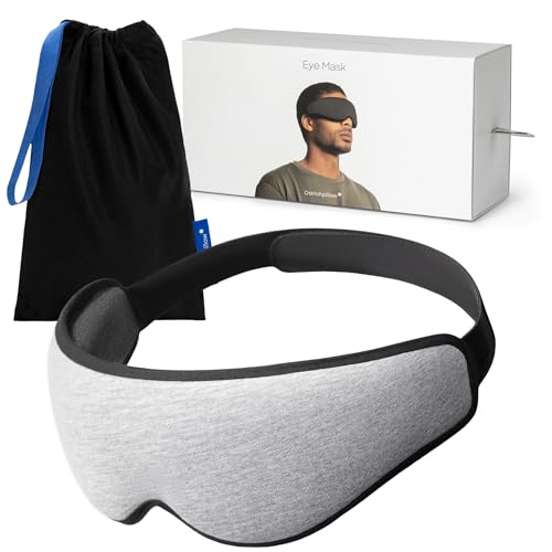 Ostrichpillow Eye Mask, Sleep Mask for Men Women 100% Blackout, No Pressure On Eyes, Soft & Breathable, Adjustable Fit, Travel Bag Included - color: Midnight Grey