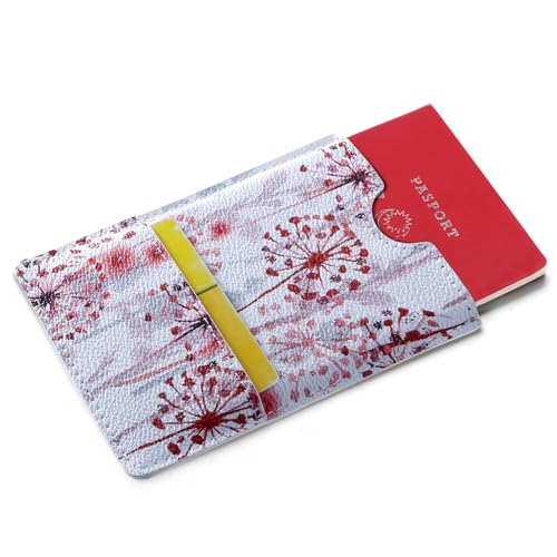 XEYOU Passport Holder Cover - Ultra Slim Premium Vegan Leather Travel Wallet Case Cover - color: Pink Dandelion