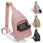 Small RFID Waterproof Travel Crossbody Sling Bags for Women Men, Hands Free Lightweight Sling Backpack Fanny Pack Cross Body Bag for Outdoors Hiking Traveling Fitness Commuting Leisure Pink - color: Pink