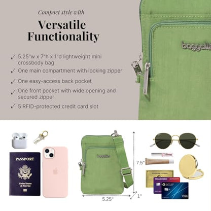 Baggallini Women's Securtex Anti-theft Activity Crossbody Bag - color: Moss