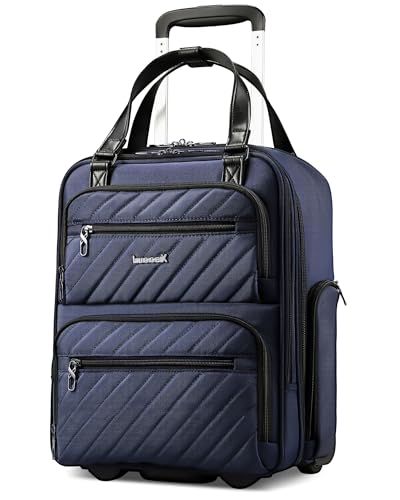 LUGGEX Underseat Carry On Luggage with Wheels, UDK Stylish Lightweight Under Seat Luggage, Soft Sided Personal Item Suitcase for Short Trip (UX-Core, Blue Black, 16 Inch) - color: Blue Black, size: Underseat 16-inch