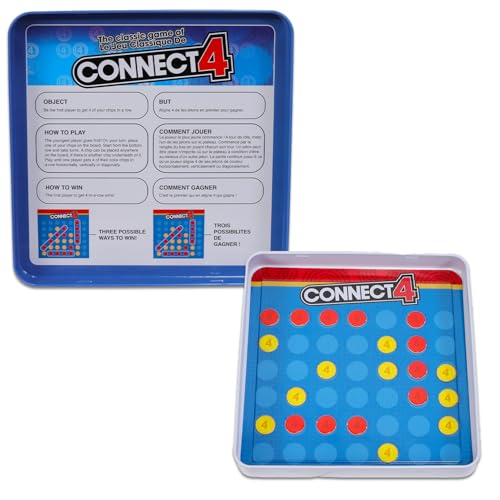 Hasbro Gaming Magnetic Game Travel Set for Kids - Bundle with 4 Travel Games in Tin Featuring Connect 4, Sorry, Trouble, Guess Who Plus Stickers | Travel Games for Kids 8-12