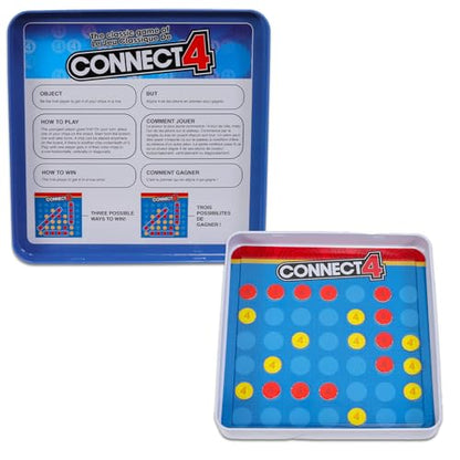 Hasbro Gaming Magnetic Game Travel Set for Kids - Bundle with 4 Travel Games in Tin Featuring Connect 4, Sorry, Trouble, Guess Who Plus Stickers | Travel Games for Kids 8-12