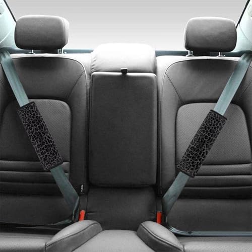Gray Leopard Print Car Seat Belt Cover Seatbelt Shoulder Pad 2 Pack Comfortable Car Interior Automotive Anti-Slip Shoulder Strap Protects Fit Most Cars, Truck, Suv, or Van - color: A-Gray Leopard Print