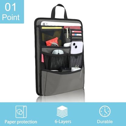 Stiff Backpack Insert Organizer for Men Women Bag In Bag,Thin Water-repellent Nylon 13.7''x10.2''x2''-Gray - color: Gray