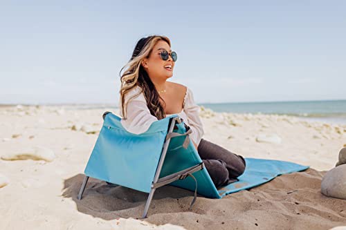PICNIC TIME Beachcomber Portable Beach Mat - Soft Beach Lounger - Backpack Beach Chair & Tote, (Horizon Blue) - color: Horizon Blue
