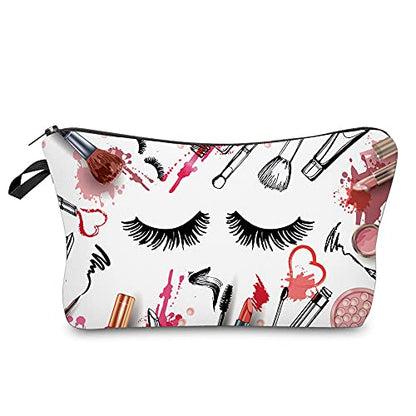 Deanfun Makeup Case Small, Cosmetic Zipper Bag Waterproof for Purse Mini, Women Cute Traveling Accessories Pouch for Ladies Thanksgiving Christmas Gifts(D2-55243) - color: D2-55243