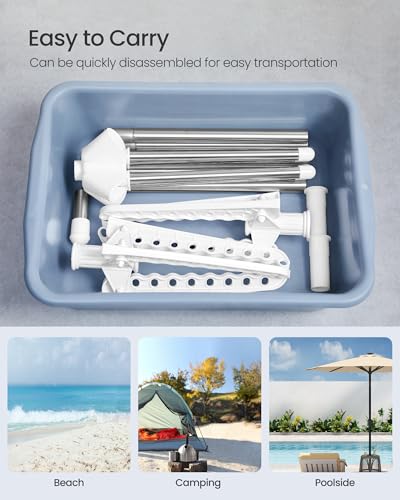 SONGMICS 2-Tier Clothes Drying Rack, 75.2-Inch Folding Laundry Drying Rack with 6 Rotatable Arms for Hangers, Stainless Steel, for 54 Pieces of Clothes, White and Silver ULLR514W01 - color: White + Silver, style: 2-Tier-Hang
