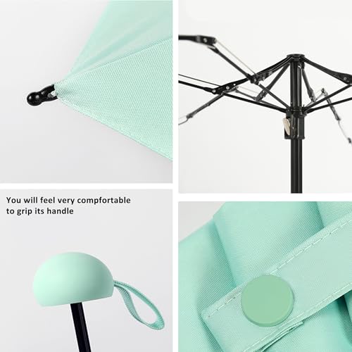 BAODINI Travel Essentials Mini Umbrella for Purse With Case Small Compact UV Sun Protection Lightweight Tiny Pocket Manual Open Close Umbrella for Women Kids and Men Fits Purse Backpack - color: E-1-Green
