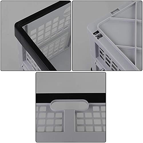 34 L Foldable Plastic Collapsible Crate, Stackable Storage Crate, 3 Packs